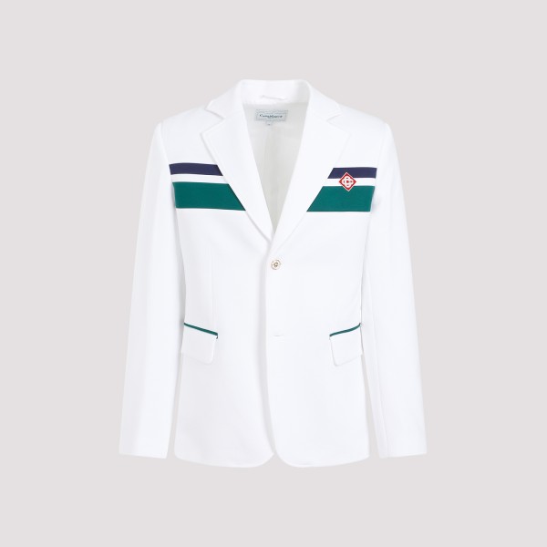 Shop Casablanca Tailoring Jacket 48 In White Green Navy