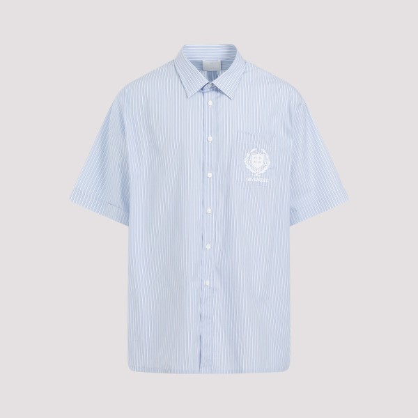 Shop Givenchy Short Sleeve Shirt With Pocket 43 In Light Blue