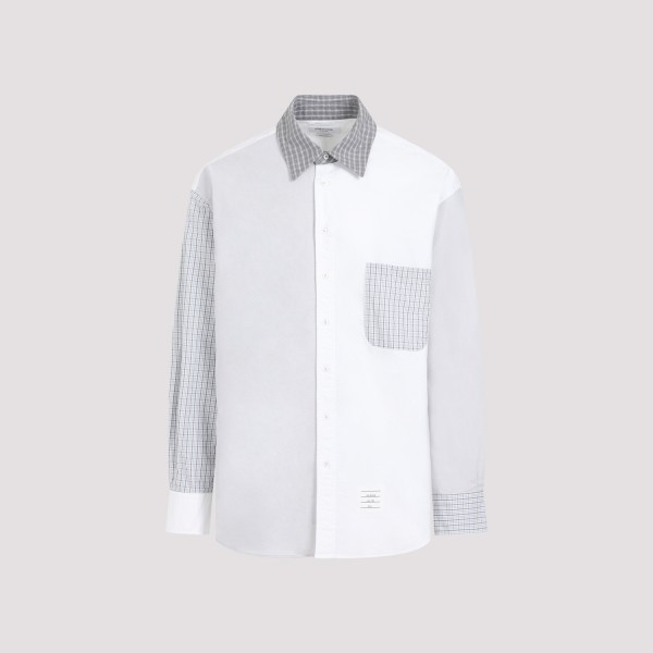 Shop Thom Browne Funmix Oversized Long Sleeve Shirt 4 In White