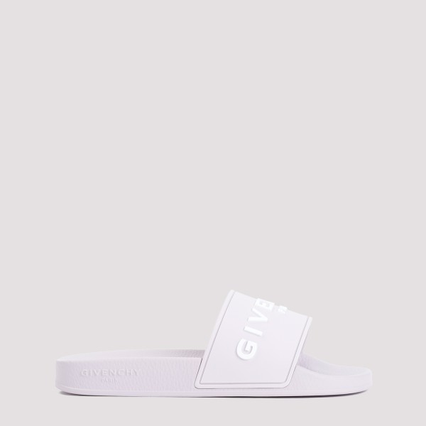 Givenchy Rubber Slides With Logo In Soft Lilac