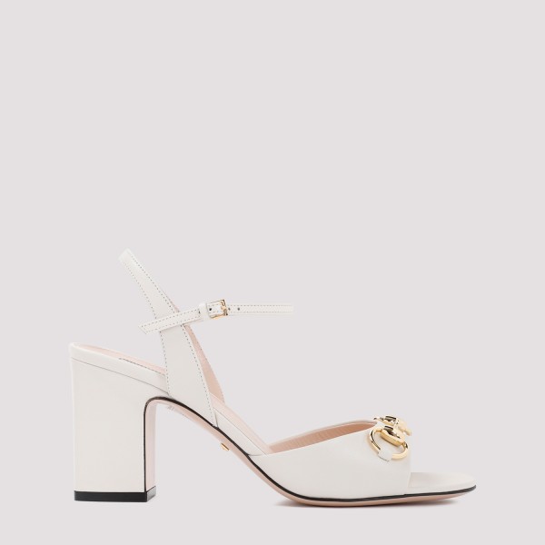 Gucci Lady 75 Leather Sandals In Mystic White