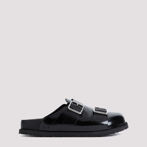 Shop Birkenstock 1774 222 West Shiny Leather Sandals 44 Regular In Black