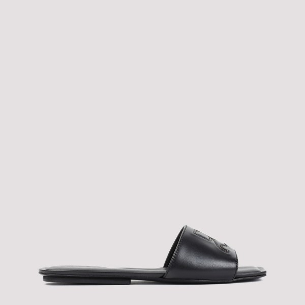 Shop Courrèges Courreges Ac Leather Slides Sandal 37 In Black