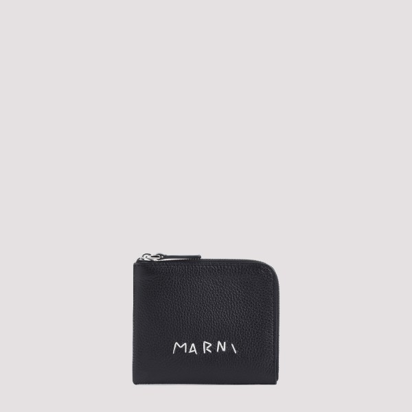 Shop Marni Calf Leather Wallet Unica In N Black