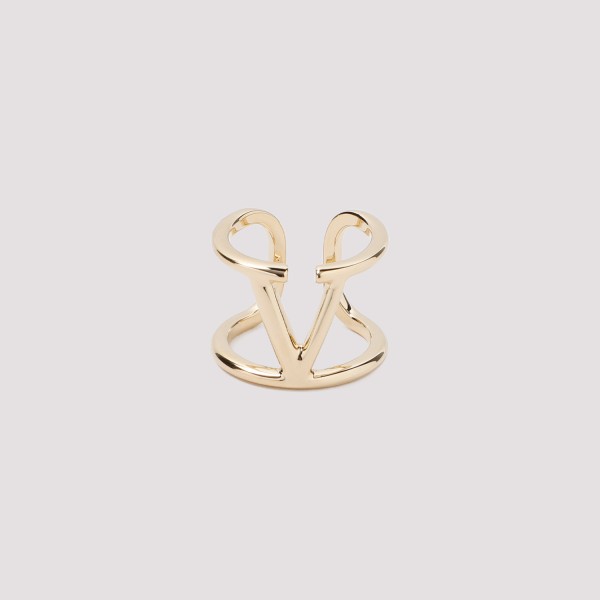 Shop Valentino Garavani Brass Ring 11 In Cs Gold