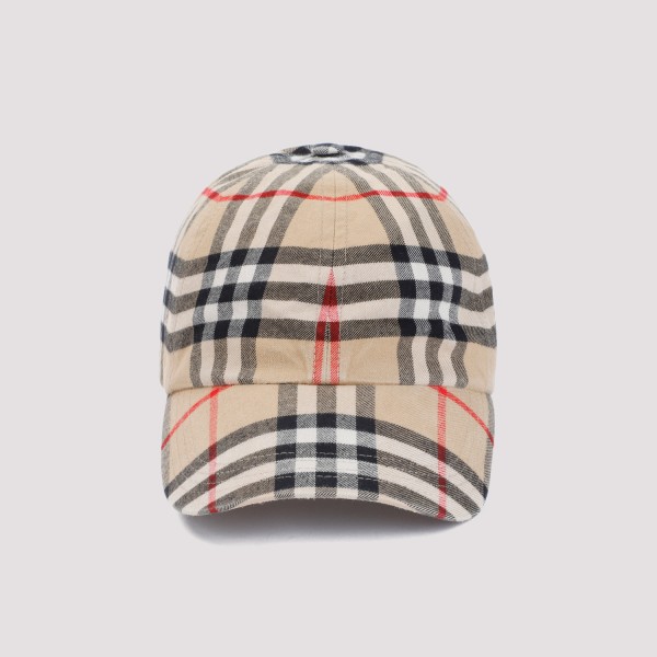 Burberry Check Baseball Hat In A Archive Beige