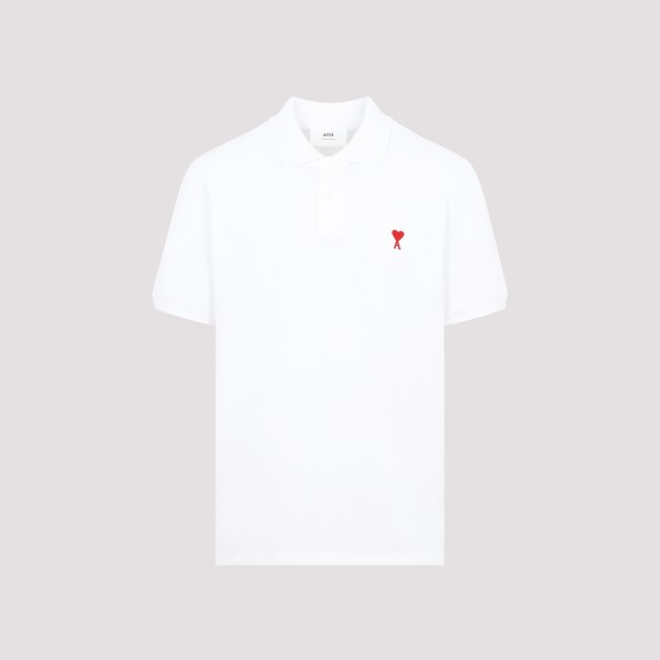 Shop Ami Alexandre Mattiussi Ami De Coeur Polo Shirt Xl In White
