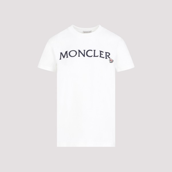 Shop Moncler Cotton Logo T-shirt S In White