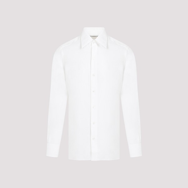 Shop Tom Ford Lyocell Shirt 42 In Aw Ivory