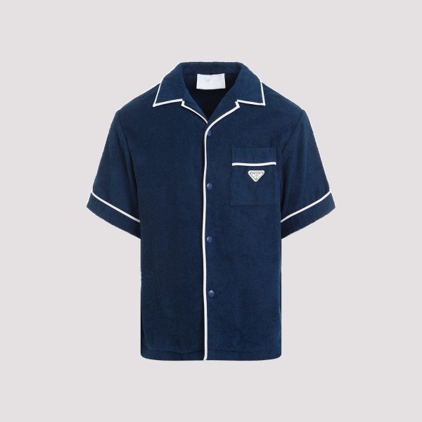 Shop Prada Cotton Shirt M In F Bleu