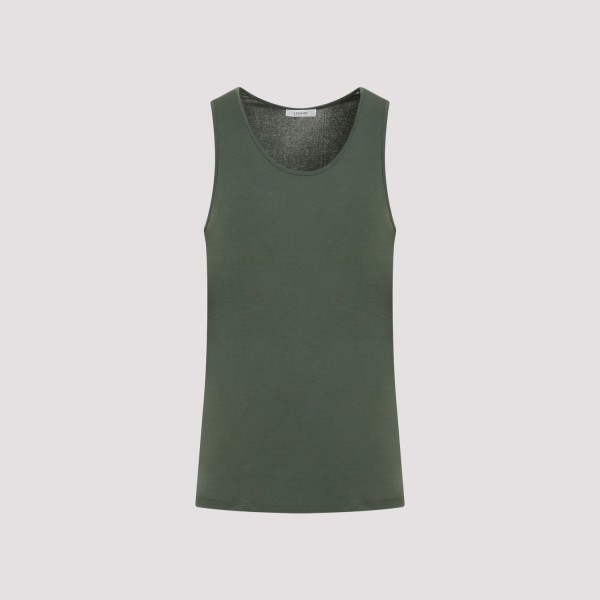 Lemaire Rib Tank Top In Gr Smoky Green
