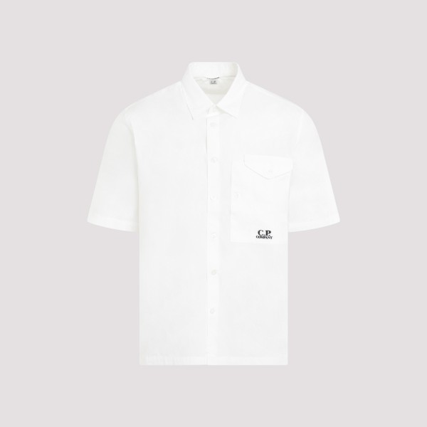 Shop C.p. Company Cp Company Cotton Ss Shirt Xl In Gauze White
