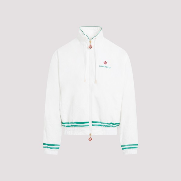 Shop Casablanca Printed Track Jacket Xl In White