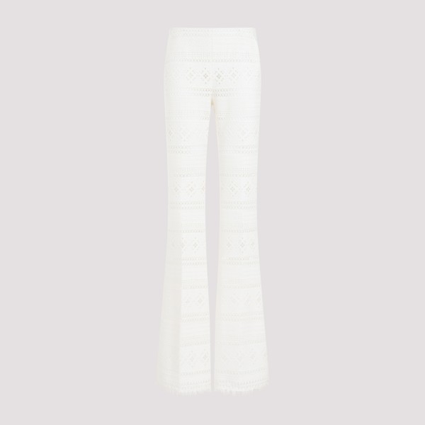 Ermanno Scervino Polyester Pants In Blanc De Bl