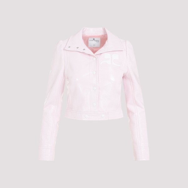 Shop Courrèges Vinyl Jacket 38 In Pale Pink