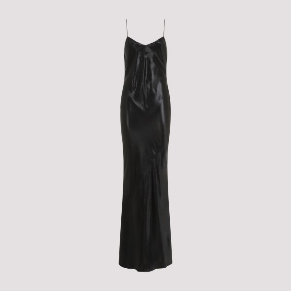 Saint Laurent Acetate Long Dress In Noir