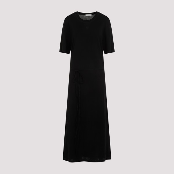Shop Lemaire Belted Ribbed T-shirt Dress M In Bk Black