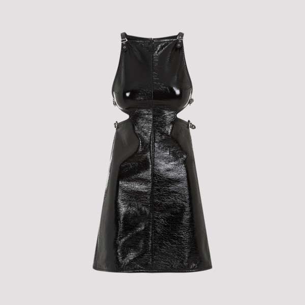 Shop Courrèges Courreges Slash Buckle Vinyl Dress 34 In Black