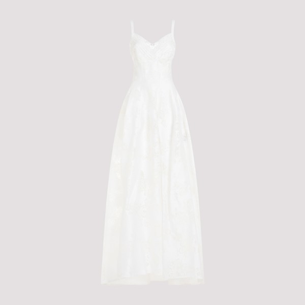 Shop Ermanno Scervino Long Dress 40 In Snow White