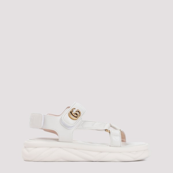 Gucci Marmont Flat Sandals In N My Whi