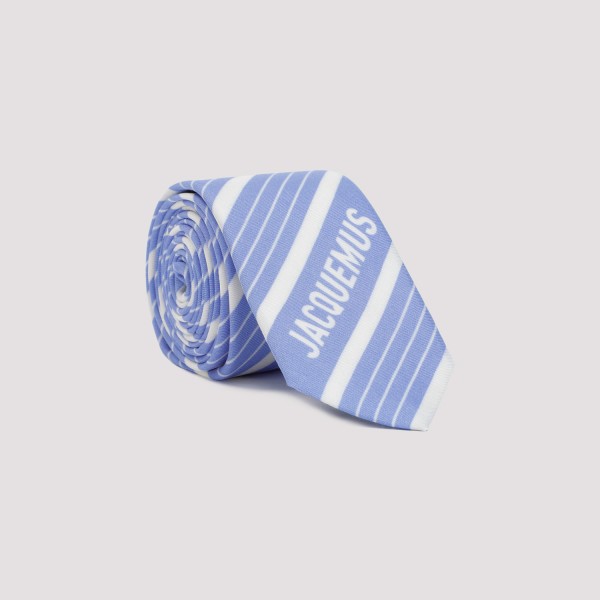 Shop Jacquemus La Cravate Tie Unica In Ev Jcqud Bus Lg Stp Blue Wh
