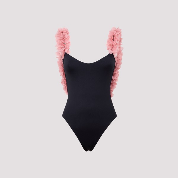 Shop La Reveche Amira One-piece Swimwear L In Black Pink