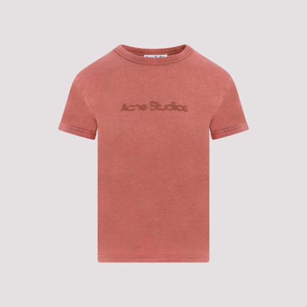 Shop Acne Studios Logoed Cotton T-shirt M In Ctb Rust Red
