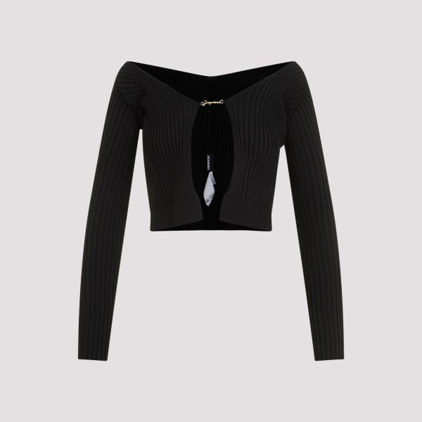 Shop Jacquemus Pralu Long Viscose Cardigan 38 In Black