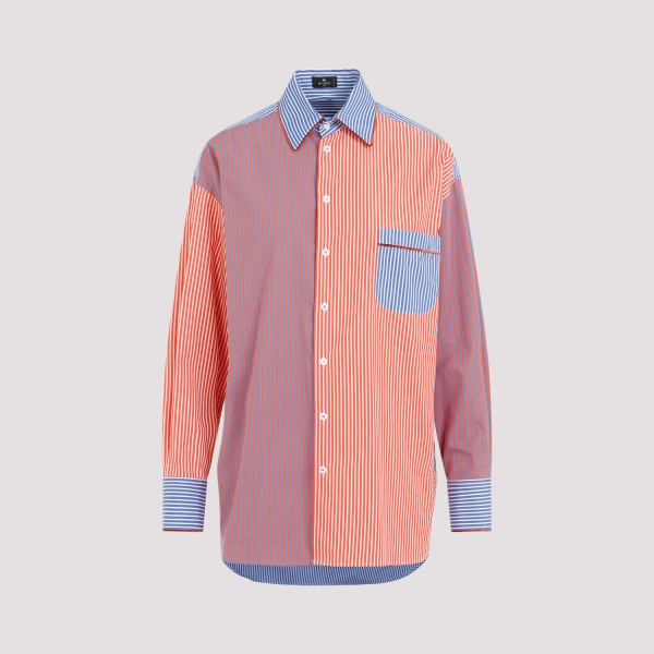 Shop Etro Cotton Shirt 40 In S Rigato