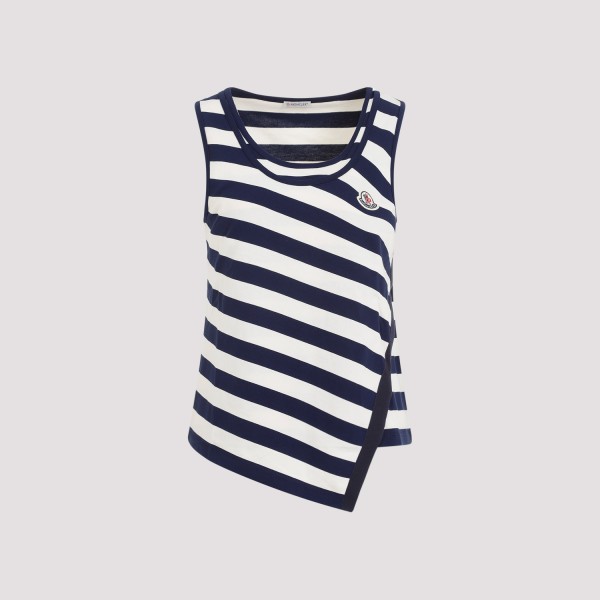 Shop Moncler Cotton Tank Top S In F Natural