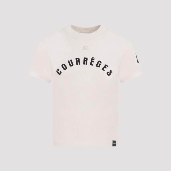 Shop Courrèges Courreges Ac Straight Printed T-shirt Xs In Lime Stone