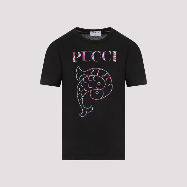 Shop Pucci Cotton T-shirt M In Nero