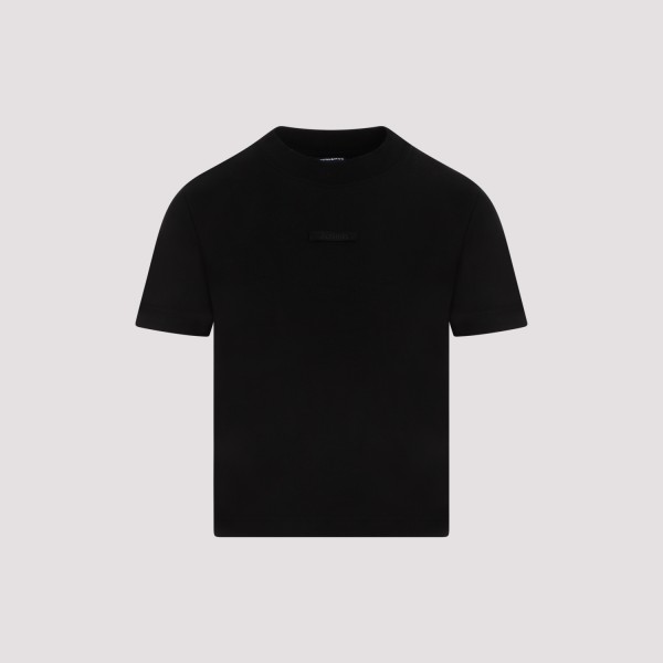 Shop Jacquemus Le T-shirt Gros Grain Xs In Black