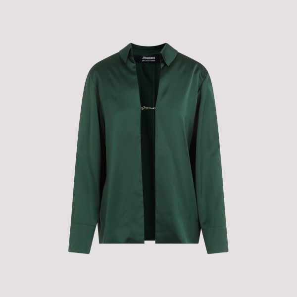 Shop Jacquemus Notte Shirt 38 In Dark Green