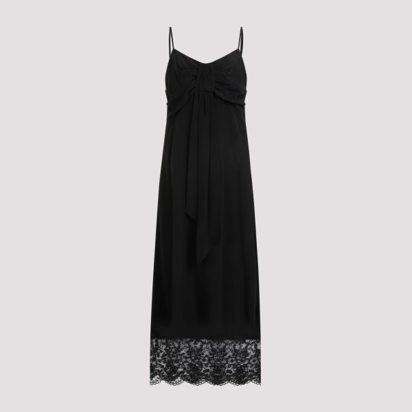Shop Simone Rocha Front Bow Slip Dress 8 In Black