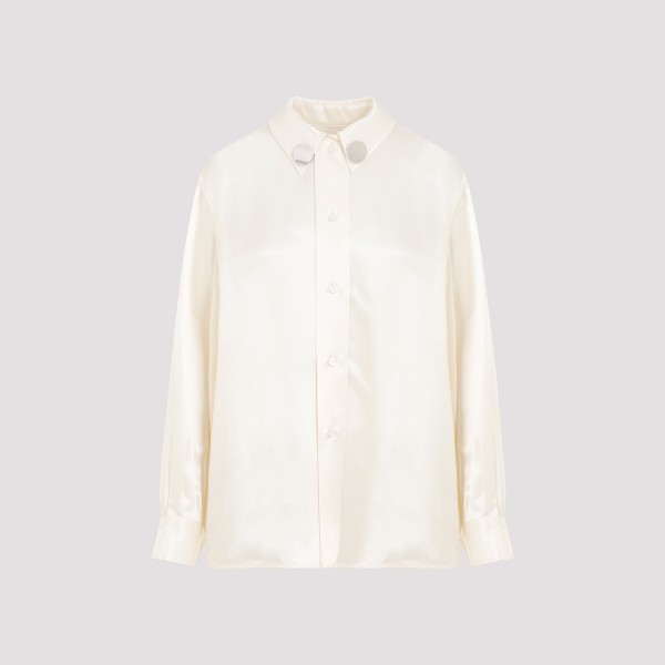 Shop Jil Sander Viscose Shirt 36 In Raw Cotton