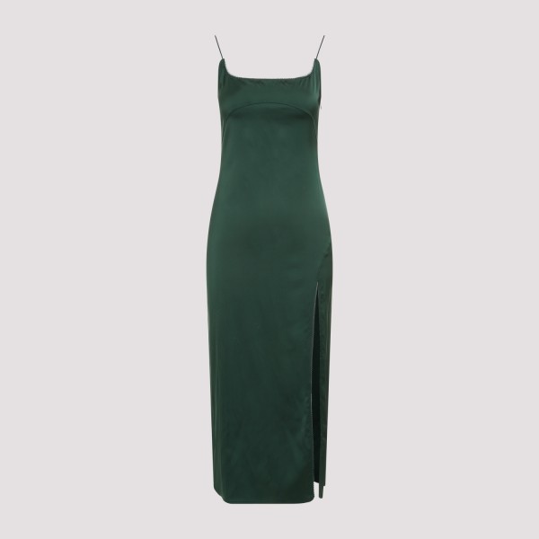 Shop Jacquemus La Robe Notte Dress 34 In Dark Green