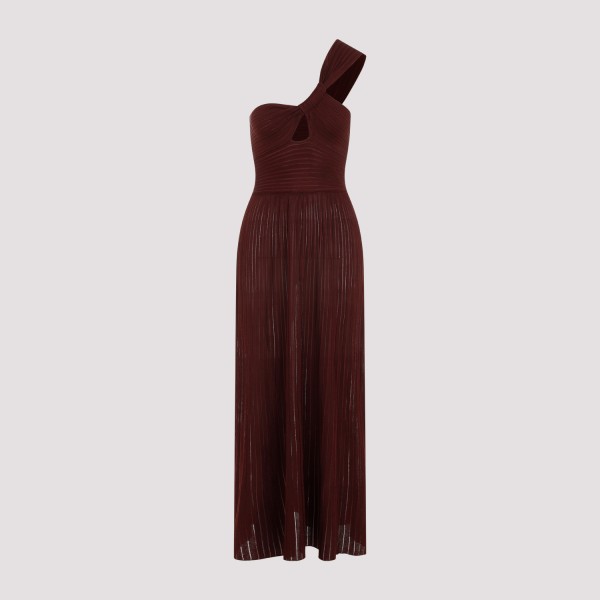 Shop Gabriela Hearst Altura Long Dress M In Dpb Deep Bordeaux