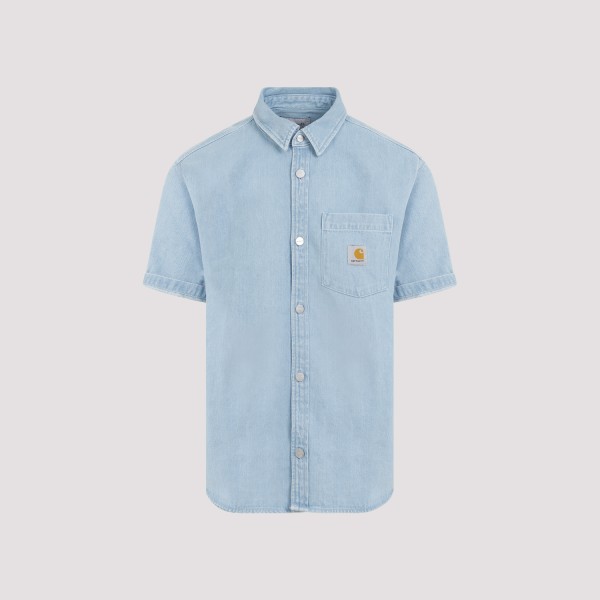Shop Carhartt Wip Ody Cotton Shirt M In Blue Stone Bleached
