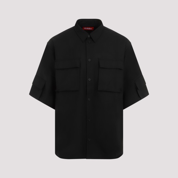 032c Tailored Flap Pocket Shirt In Black