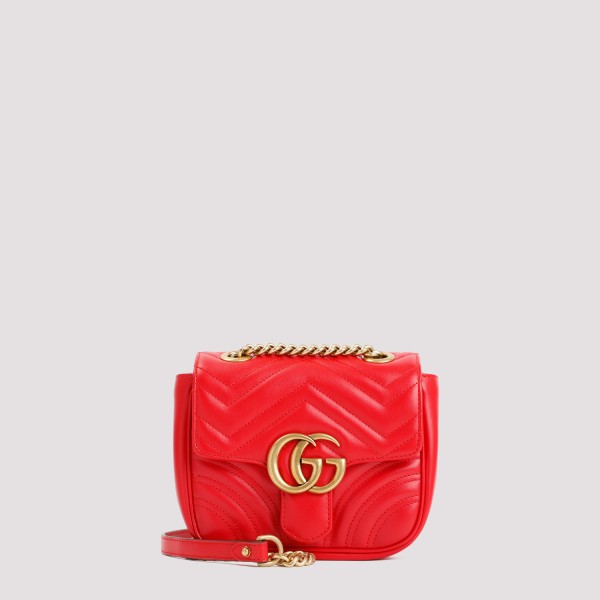 Shop Gucci Gg Marmont Mini Shoulder Bag Unica In Poppy Bright Red