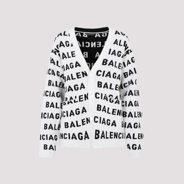 Shop Balenciaga All-over Cardigan 2 In White Black