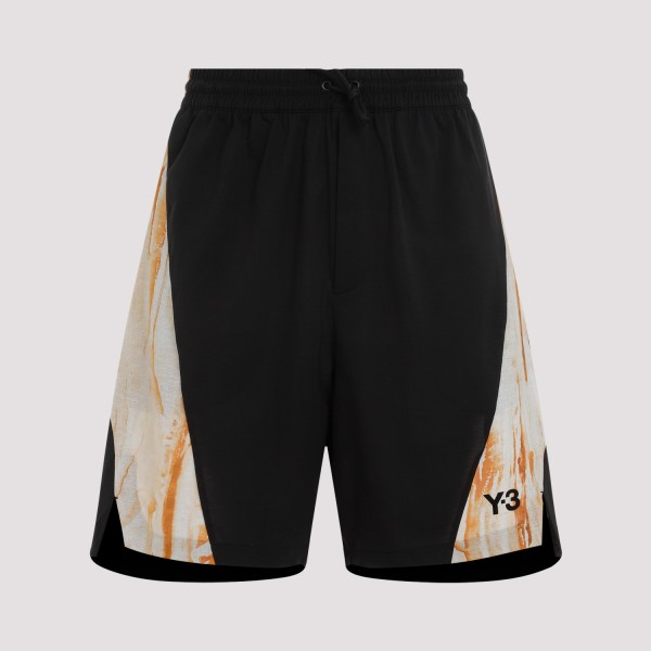 Shop Y-3 Rust Dye Shorts S In Black Multi Camo