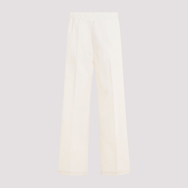 Shop Moncler Cotton Track Pants M In Ivory