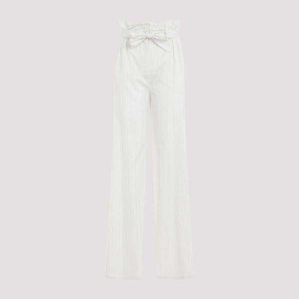 Shop Max Mara Xero Pyjama Pants 40 In Bianco Carta Nero