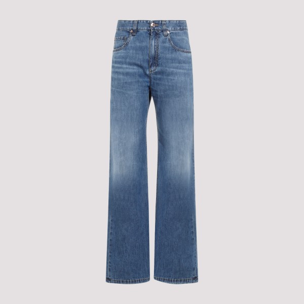 Shop Brunello Cucinelli Denim Jeans 38 In C Blu Vintage