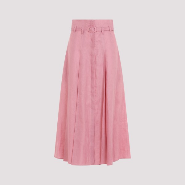 Shop Gabriela Hearst Dugald Midi Skirt 40 In Rsq Rose Quartz