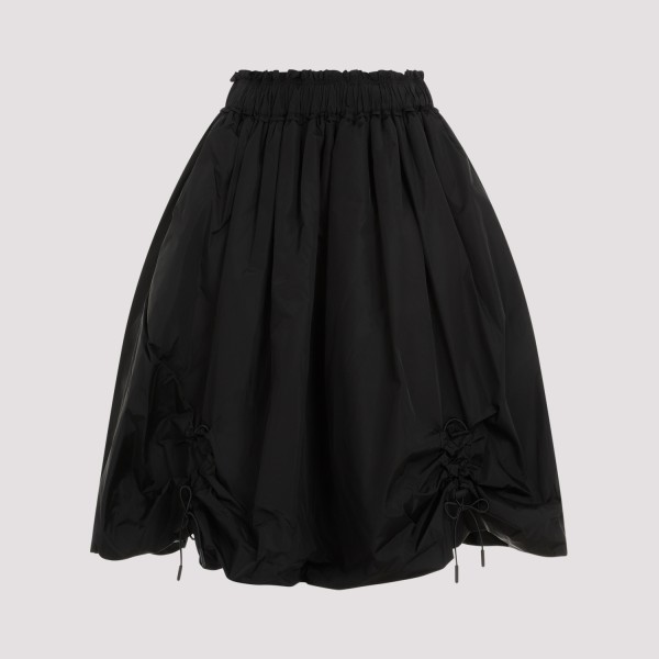 Simone Rocha Elasticated Ruching Midi Skirt In Black