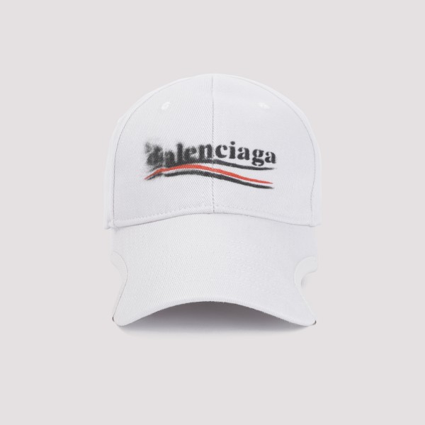 Shop Balenciaga Political Stencil Hat S In Off White Black