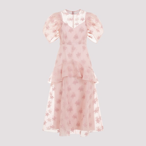 Shop Erdem Short Sleeves Peplum Detail Dress 6 In Ballet Pink